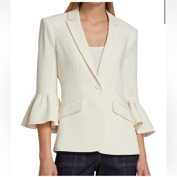 Cinq A Sept Madeline Bell-Sleeve Blazer Women 2 in White - Picture 11 of 11